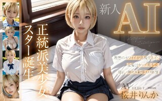 [[New AI] The birth of an orthodox beautiful girl star, blonde Hcup Rinka Sakurai]