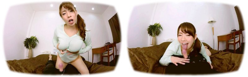 【VR】勝ち組過ぎる超乳カノジョのおっぱいフェラ 三島奈津子:サンプル画像